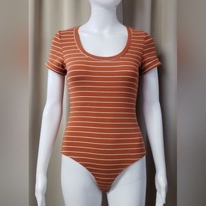 NWT ANTHROPOLOGIE "Little Black Bodysuit" Striped Bodysuit